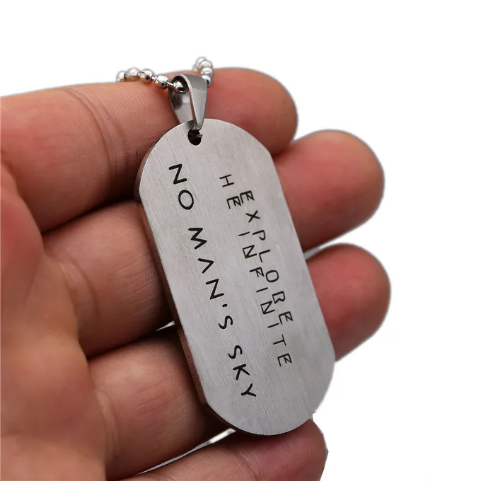 Джули нейтральной брелок с изображением неба без Ман небо Dog Tag логотипом 2 лица