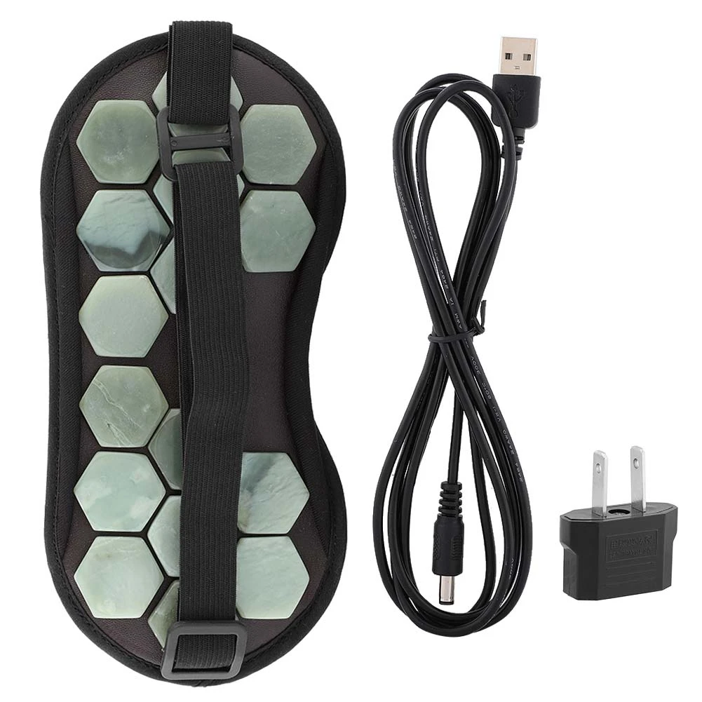 Jade Stone US Plug Натуральный нефрит Германий маска для глаз Магнитная терапия спящий глазок уход за здоровьем b - Цвет: Jade Stone US Plug