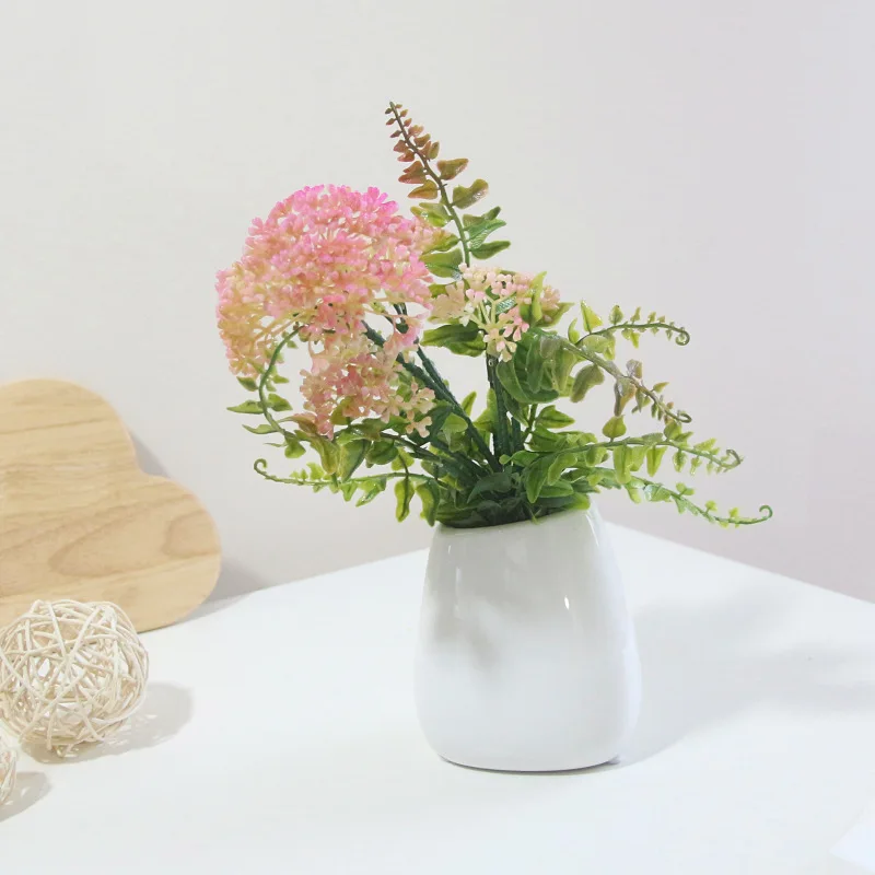 Pink Одуванчик шар хризантема пластиковые цветы праздничные украшения цветок для дома вечерние украшения ресторан Горшечное растение - Цвет: Pink