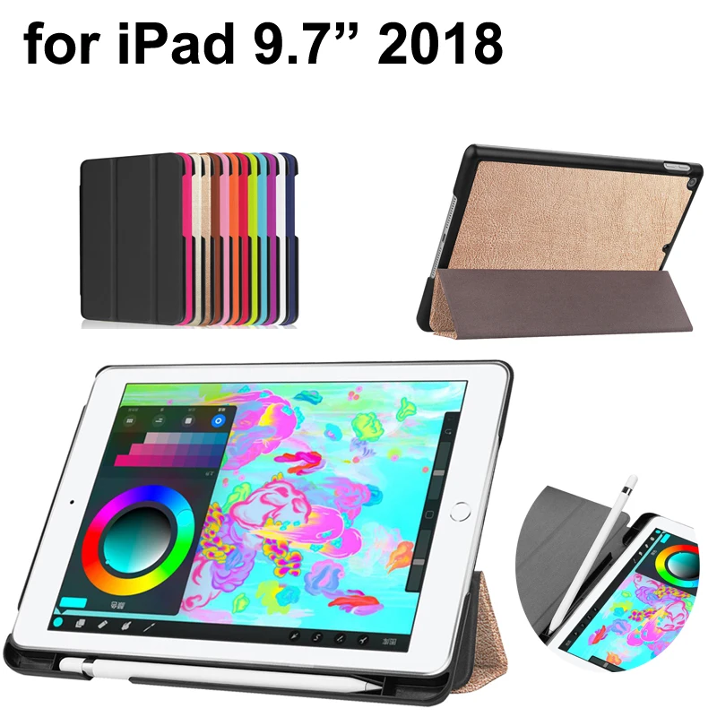 Чехол подставка для Apple iPad 9 7/2018 ультратонкий с 3 складками|Чехлы планшетов и