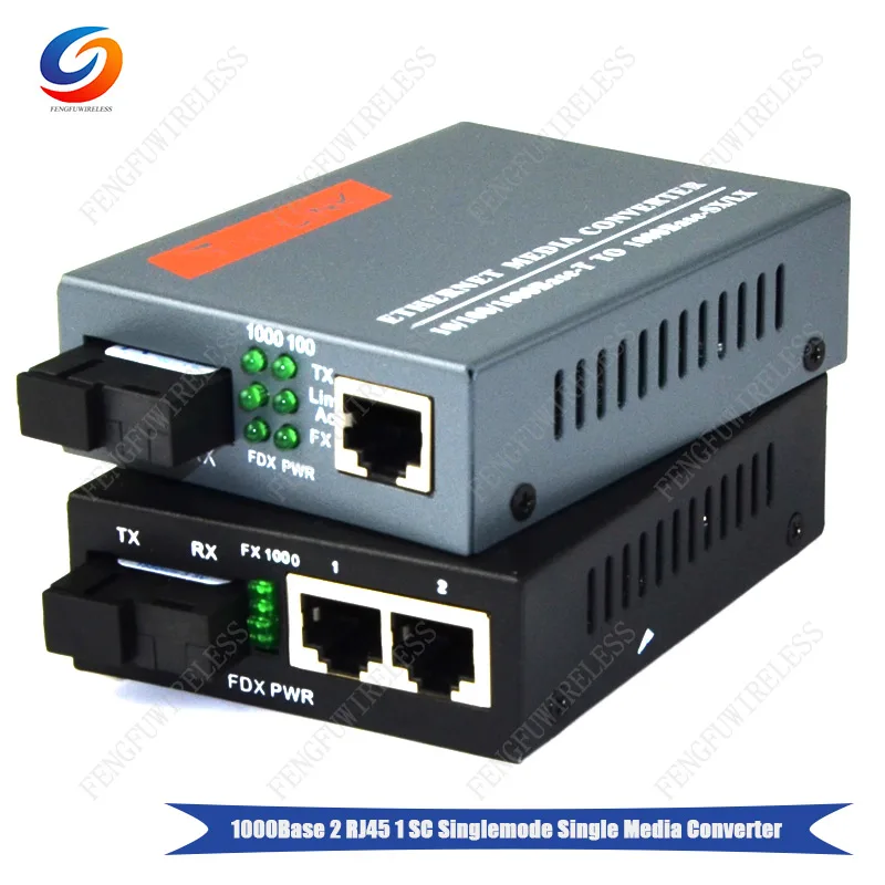 1 пара Гигабитного оптоволоконного медиаконвертера Ethernet 1000 Мбит/с 2 портом RJ45 и SC
