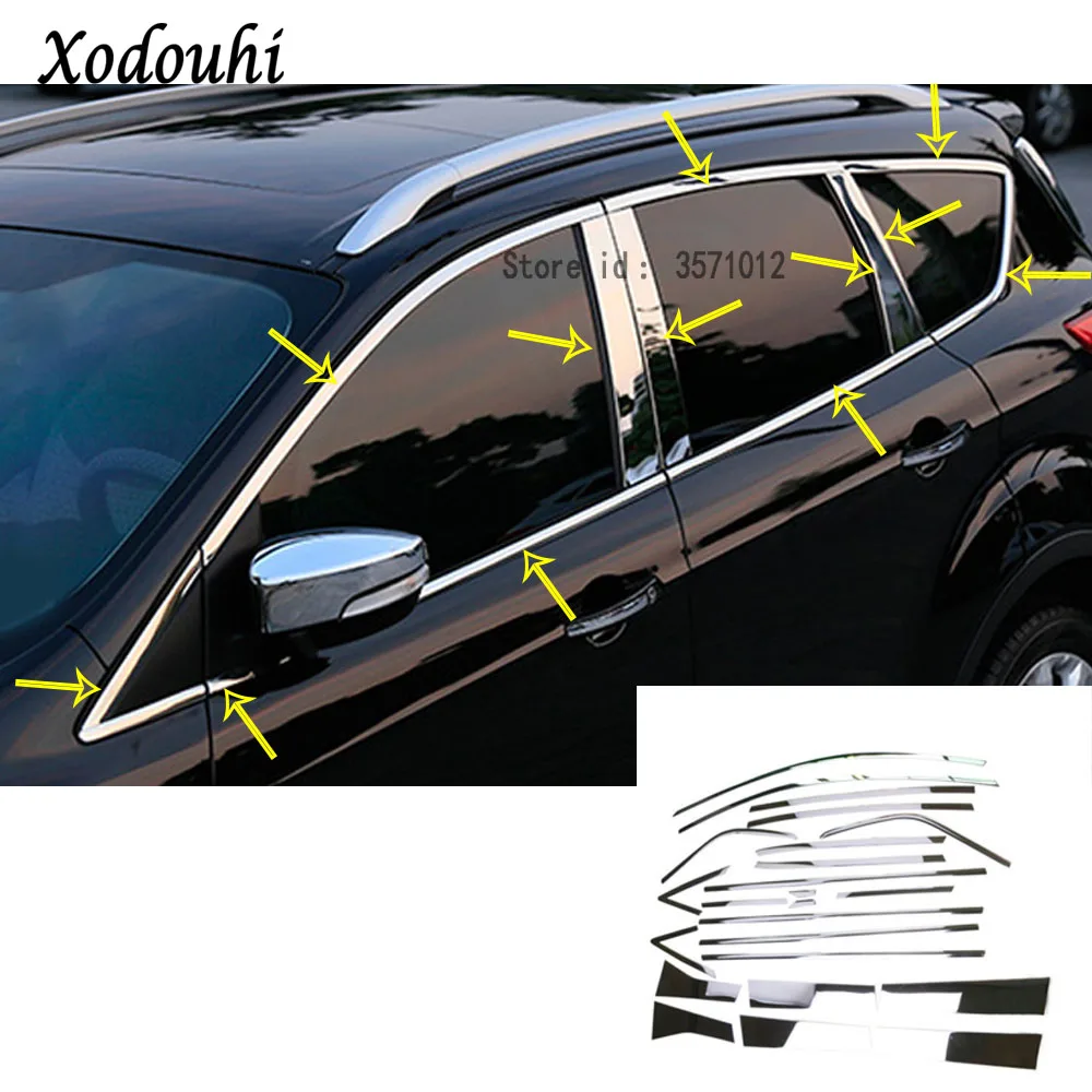 Для Ford Kuga Escape 2013 2014 2015 2016 Корпус Корпуса палочка из нержавеющей стали украшение