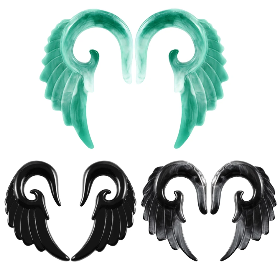 Акриловые затычки для ушей и тоннели 2 шт. дизайнерские спиральные крыльев Ангела