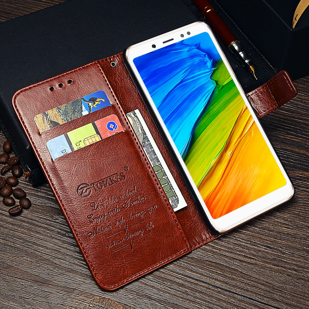 Чехол TOMKAS для Xiaomi Redmi Note 5 Pro кожаный чехол-кошелек с отделением карт чехол
