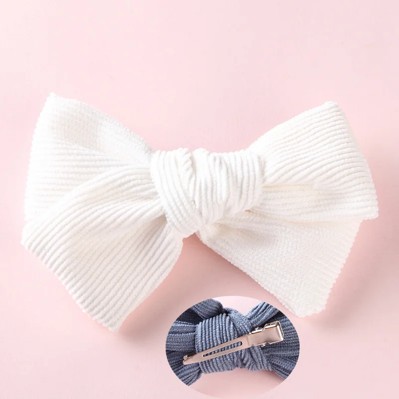 White with clip Повязки на голову или заколки для волос, аксессуар для волос из ткани для девочек - Цвет: White with clip