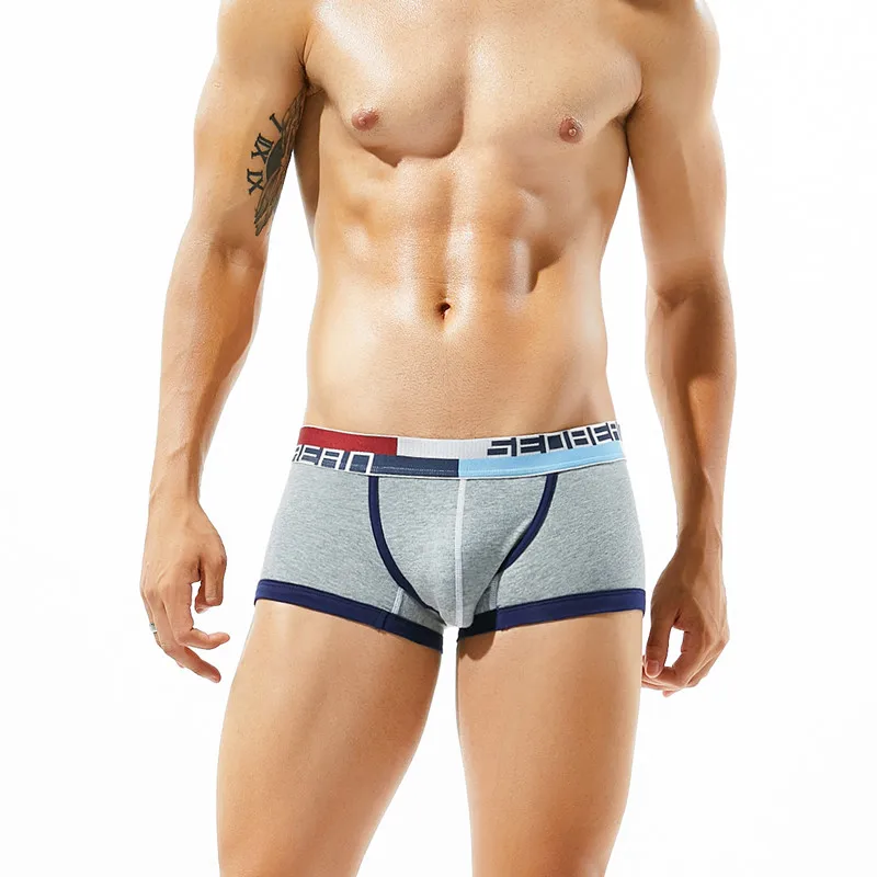 

New Brand SEOBEAN men's boxers underwear personalized fashion cotton panties male boxers underwear