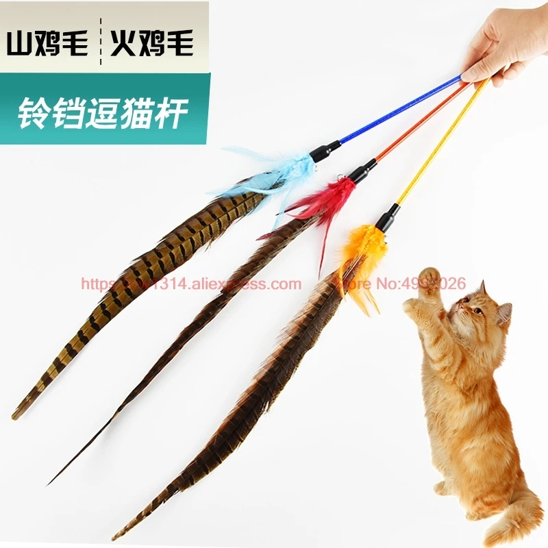 Turkey hair funny cat feathers Mountain chicken pole Cat supplies toys CFA competition dedicated | Дом и сад