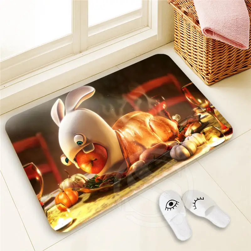 H-p962 пользовательские Raving Rabbids#7 двери Коврики Домашний Декор Высокое качество узор двери Коврики пол Коврики ноги площадку sq00806# h0962 - Цвет: Фиолетовый