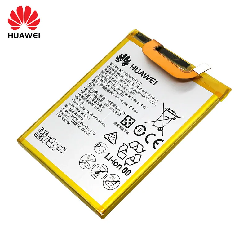 100% Оригинальный аккумулятор Huawei для Honor V8 3500 мАч HB376787ECW Оригинал запасная батарея