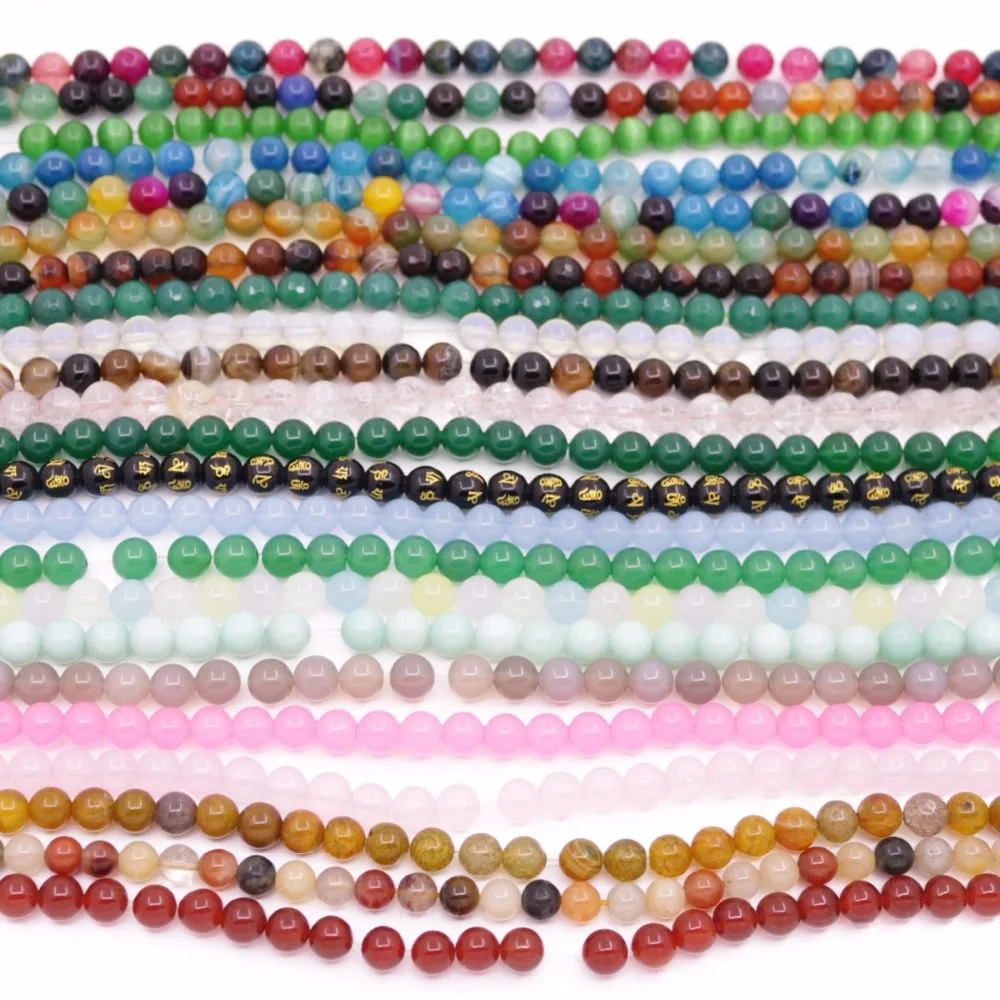

Sale 8mm Round Multi-Color Stone Loose Beads 14-15" Jewelry Making DIY