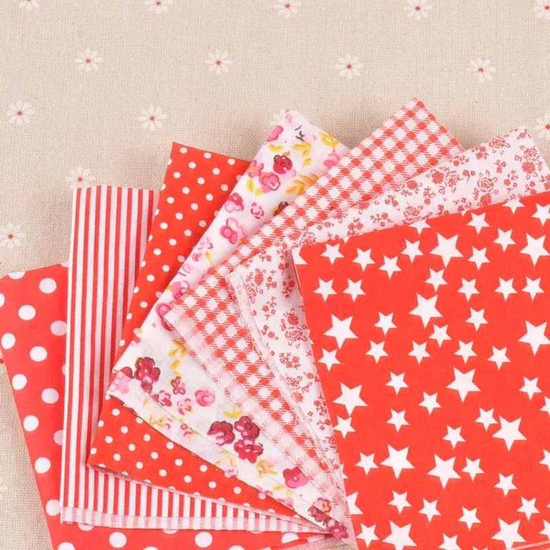 7 шт./компл. 25x25 см красные Лоскутные ткани для шитья сумок одеяла DIY одежда малышей