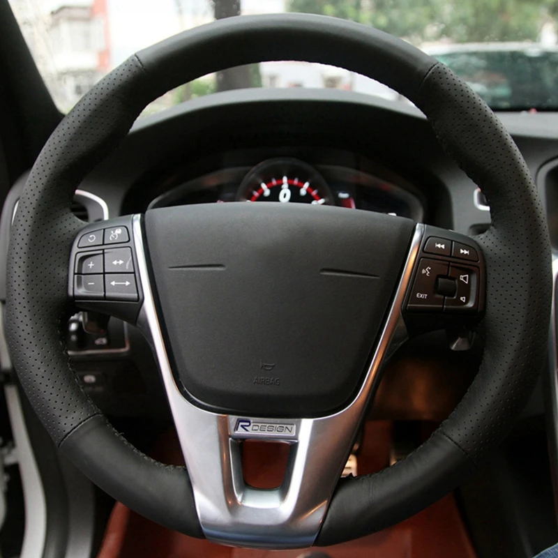 GKMHiR из натуральной кожи чехол рулевого колеса автомобиля для Volvo V40 XC60 S60 LV60 S80L
