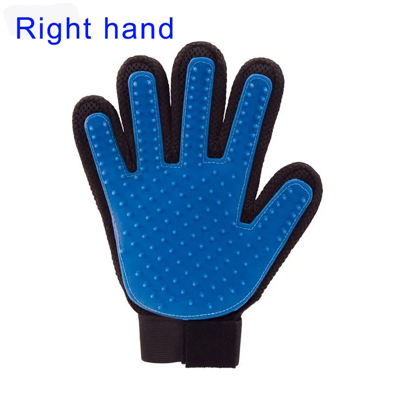 BLUE-Right Hand 30/распродажа! Щетка для волос для домашних животных, перчатка для чистки домашних животных, массажная расческа для ухода за шерстью, для чистки пальцев, для домашних животных, кошек, щетка для волос, перчатка для животных - Цвет: BLUE-Right Hand