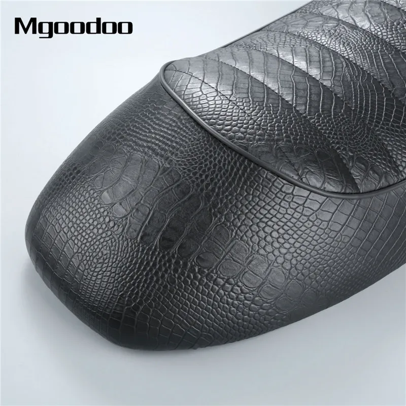 Mgoodoo Crocodile Motorcycle Cafe Racer Seat Custom Vintage Hump Saddle Flat Pan Retro Fit For KAWASAKI Suzuki GS Honda CB |