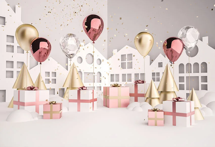 MEHOFOTO photography backdrop white christmas decorate balloon space gift children background photo shoot prop studio photocall |