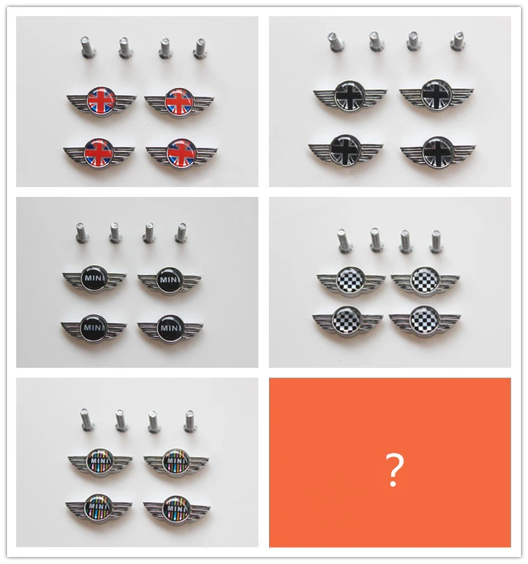 4 шт. черный клетчатый Авто из нержавеющей стали автомобиля Номерные знаки для