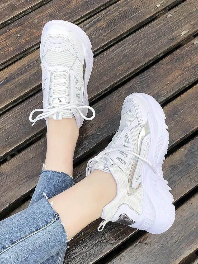 Mhysa Women Sneakers Fashion Casual Shoes Woman Comfortable Breathable Mesh Flats Female Platform vulcanized shoes T1092