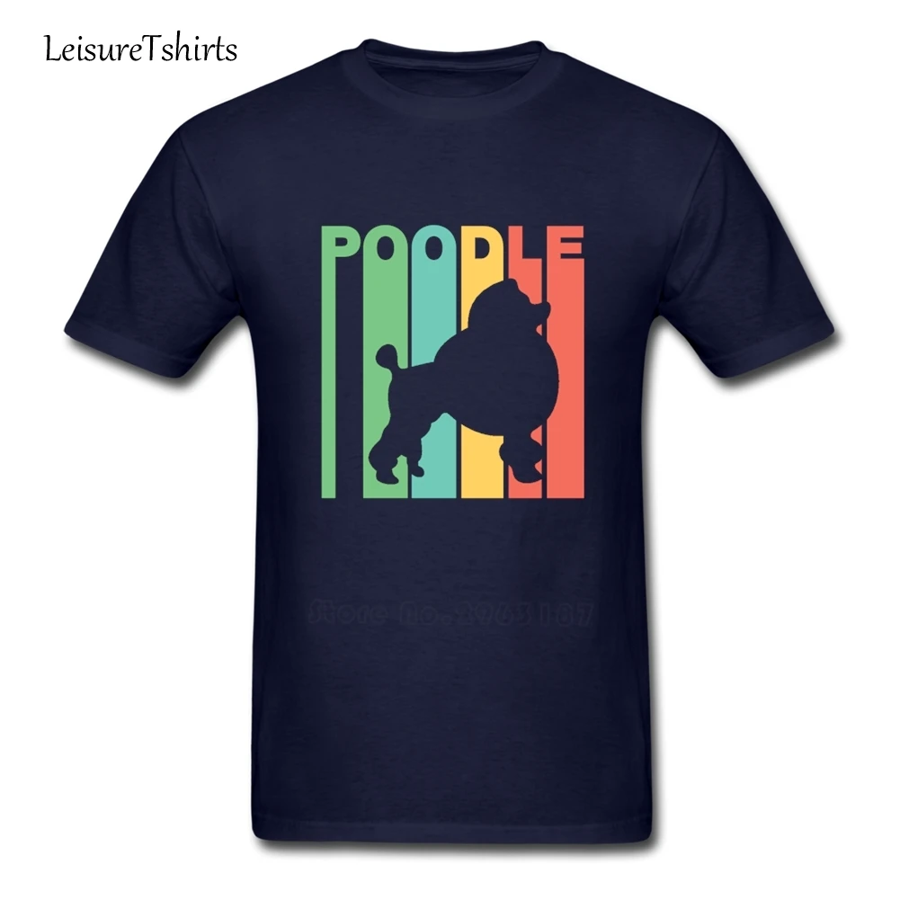 Мужские футболки в стиле ретро с рисунком пуделя Повседневные Удобные короткими