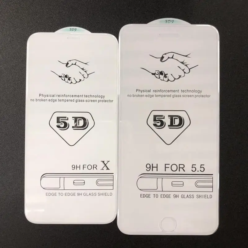 5D стекло для Iphone 7 изогнутые края полное покрытие iphone X 10 8plus 8 6 6S Plus прозрачное