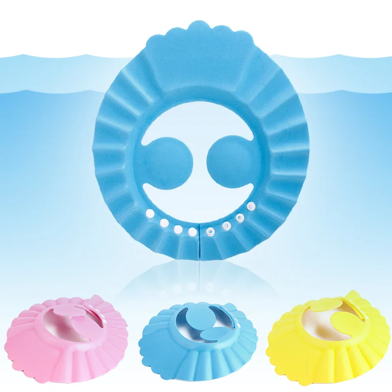 Горячая Регулируемая EVA Мягкая детская шапочка для душа забота о ребенке защита