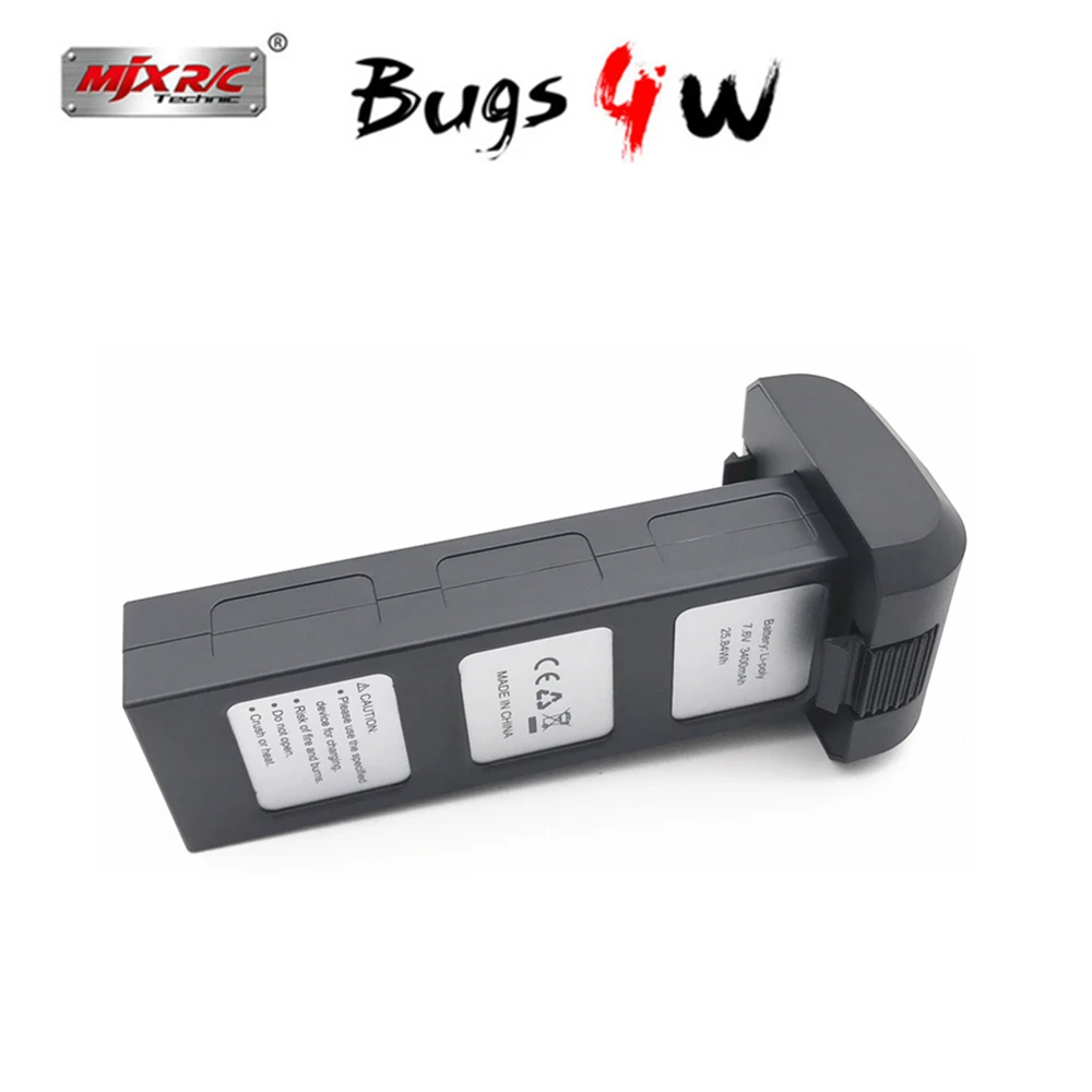 Оригинальные детали Mjx Bugs 4W B4W 7 6 В 3400 мА/ч Li po аккумулятор для аксессуары