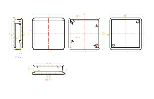 10 шт./лот ip корпуса okw корпус ручной 51x51x15 мм | Обустройство дома