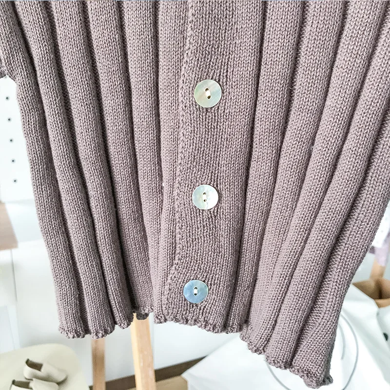 Кардиган для маленьких мальчиков и девочек осенне-зимние хлопковые свитера