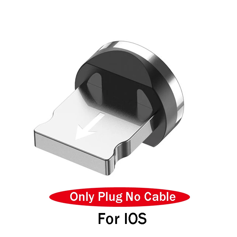 USLION быстро Магнитный кабель Micro Тип usb C USB кабель Зарядное устройство для iPhone XS х R samsung S10 S9 магнит Android телефонный кабель Шнур - Цвет: Only Plug For IOS