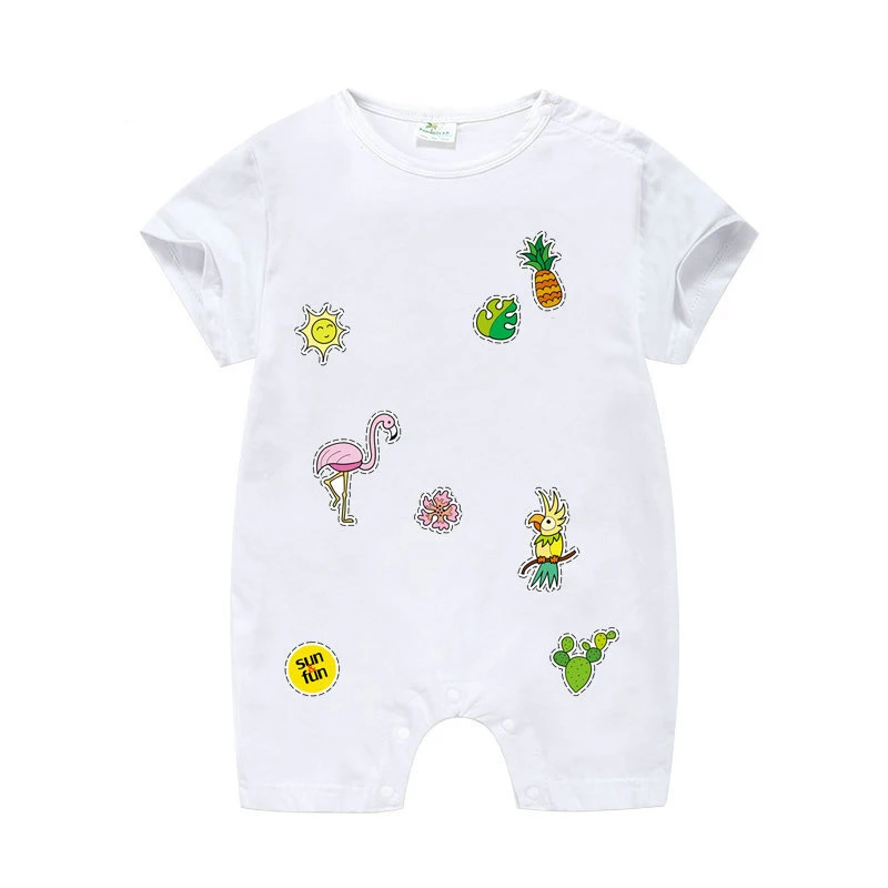 Summer Heat Transfer Patch Flamingos Iron on DIY Sticker Flat for Baby Kids New | Дом и сад