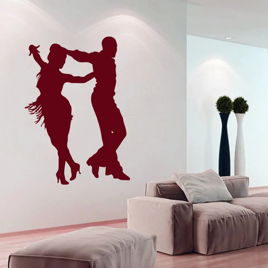 Настенные наклейки для бальной комнаты Dancinn виниловые Стикеры танцев пары