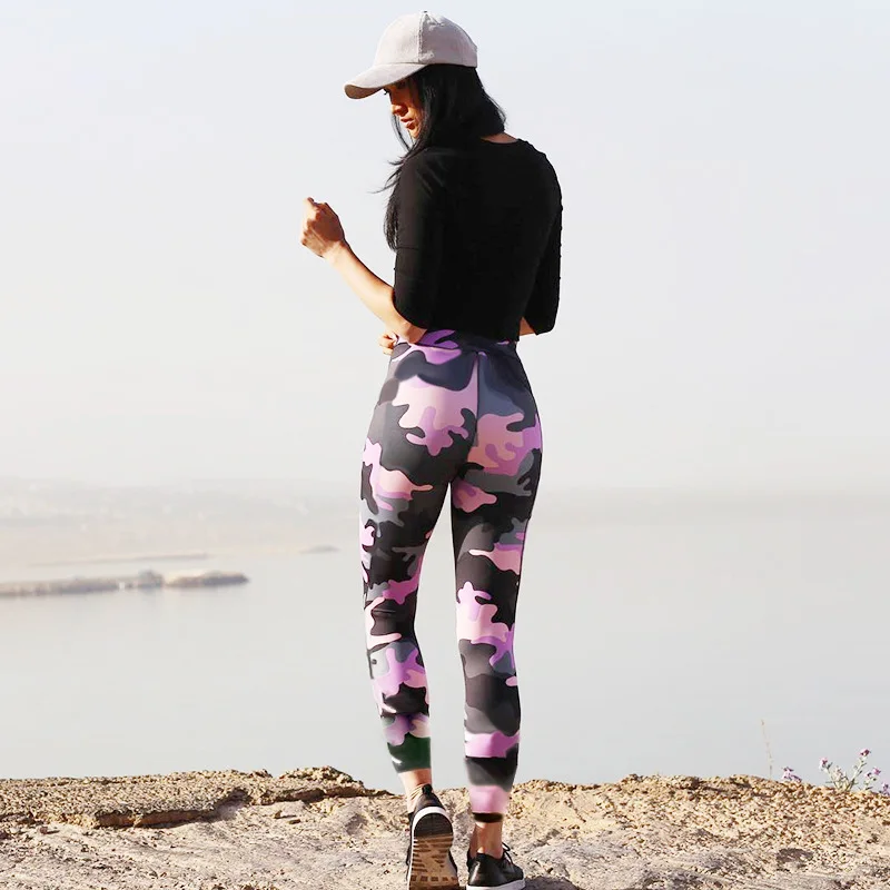 Athleisure moda брюки для фитнеса feminino женские эластичные тренировочные леггинсы с высокой талией камуфляжные