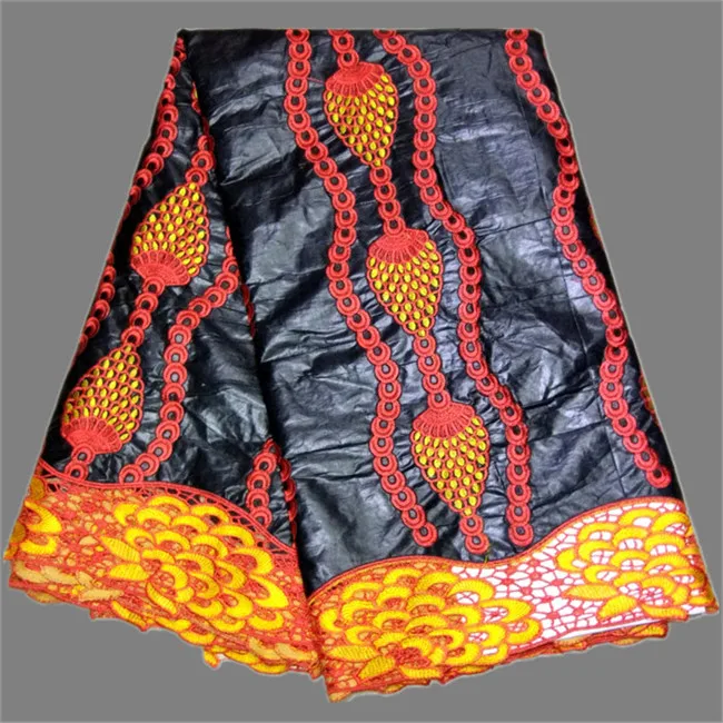Элегантные вечерние Африканский вышивка хлопок Базен riche кружево ткань с шнур RRB9