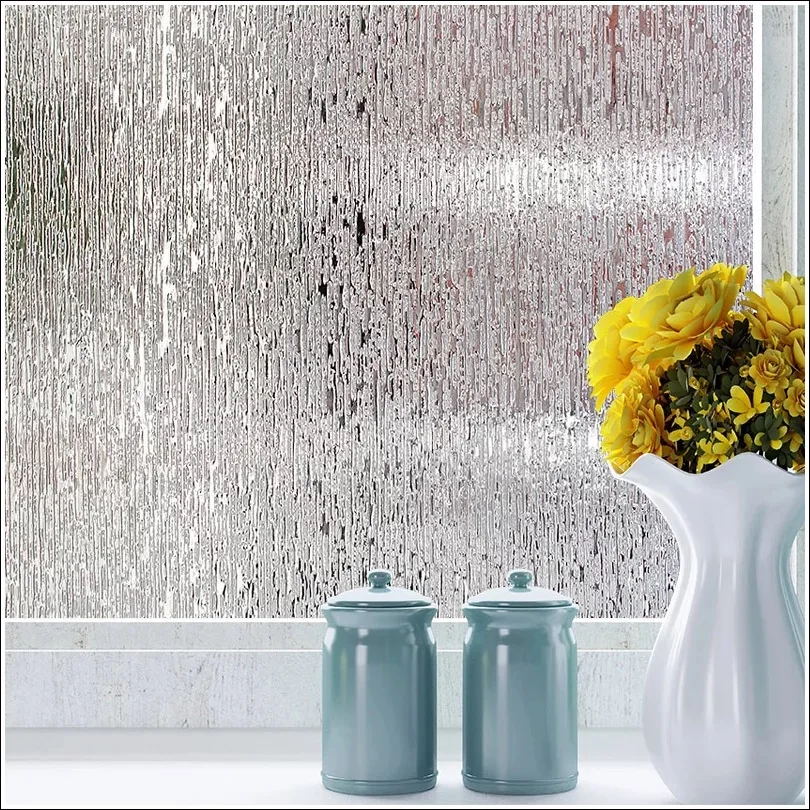 

90*100cm Privacy Glass Window Film Decorative vinyl No Glue Opaque Static Cling Self-adhesive Rain Window Sticker Home Decor