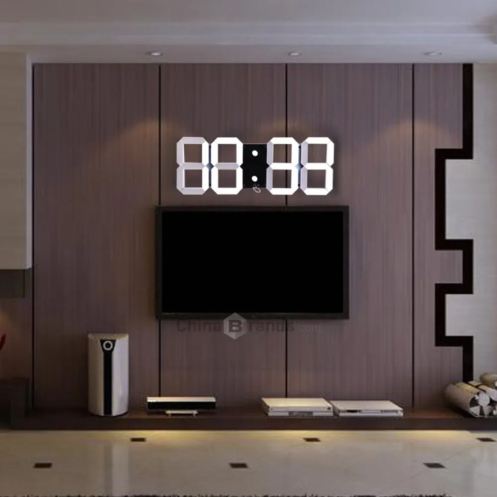 Многофункциональные большие светодиодные цифровые настенные часы с