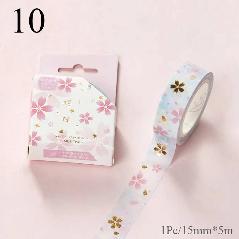 10 1 шт. Kawaii Cherry васи лента декоративная клейкая лента милый кот маскирующая лента Бронзирующая для детей Скрапбукинг дневник Альбомы для фото - Цвет: 10