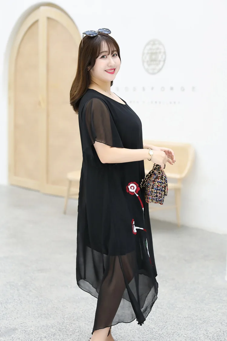 4XL-8XL, плюс размер, летнее женское платье, новинка, повседневное, вышивка, большой размер, необычное платье, свободное, 7XL, женское элегантное платье для вечеринки