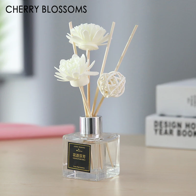 Cherry blossoms 50 мл с распылением ароматерапевтического эфирного масла наборы 8 аромат сушеные Ротанговые бердовые диффузор палочки для вечерние домашнего декора дропшиппинг TSLM1 - Цвет: Cherry blossoms