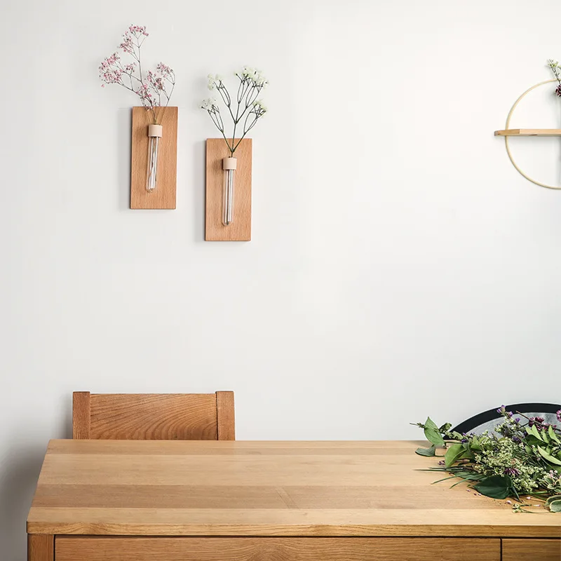 Terrarium Plant Vase Creative Wooden Wall-mount Flower Home Decoration Accessories Wall | Дом и сад