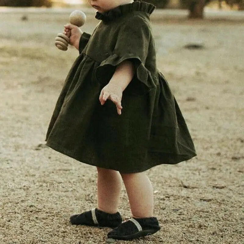 Платье с длинным рукавом и жабо для маленьких девочек платье торжеств оптовая