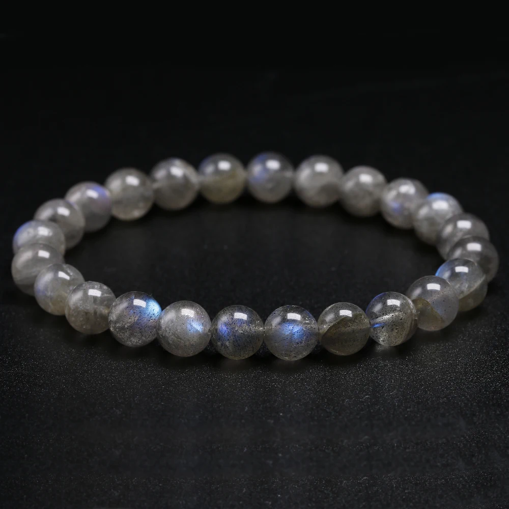 

Natural AAA Grey Labradorite Stone Bracelet Rainbow Light Beads Bracelets Handmade DIY Jewelry for Woman Men Gift