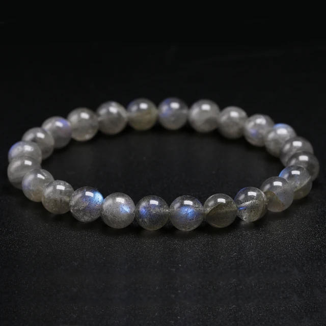 Natural aaa grey labradorite stone bracelet rainbow light beads bracelets handmade diy jewelry for woman men gift