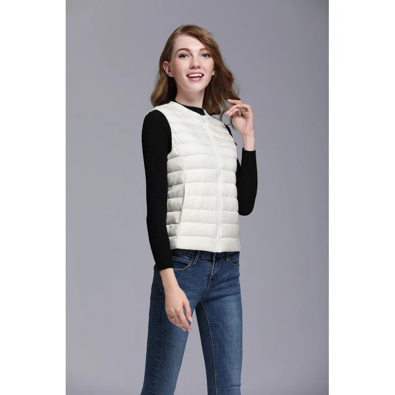 2019 Autumn Winter Ultra Light Down Vest Women Sleeveless Jacket Warm Female Jackets plusSize S-XXXL | Женская одежда