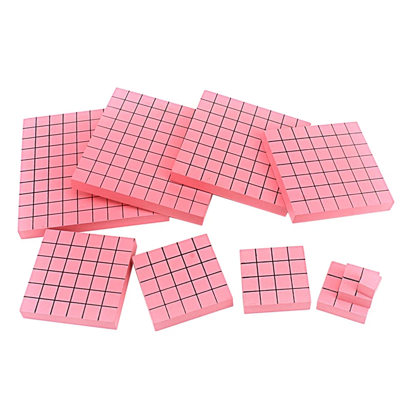 Монтессори детские игрушки Деревянные материал Квадратная розовая башня куб из