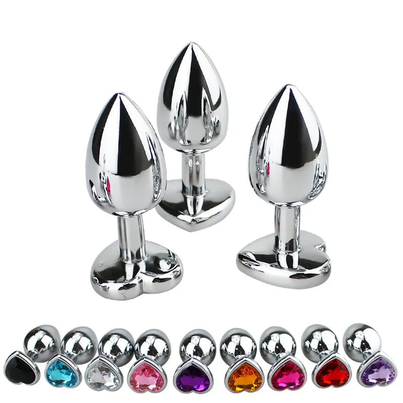 1pcs Big Size Stainless Steel Metal Anal Plug huge Dildo Sex Toys Products Butt Gay Adult Beads Heart shaped |