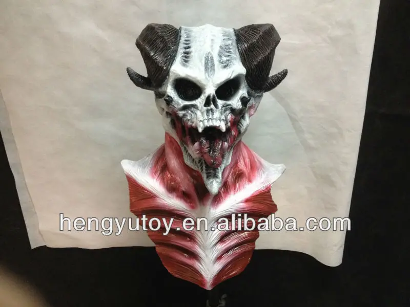 

Brand New Eco-friendly vivid Rubber Latex Horror Ghost Costume full head Deluxe Halloween Party Mask