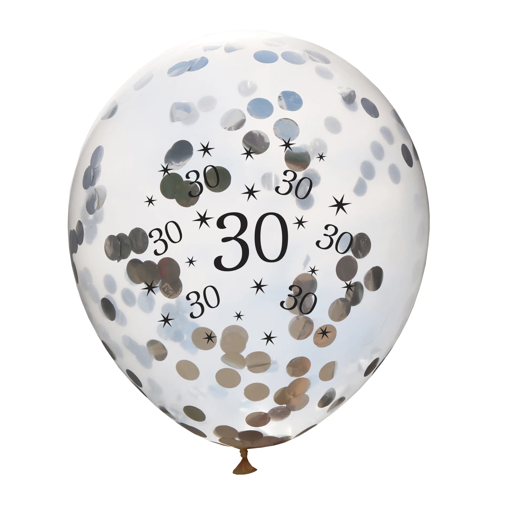30 silver 5 шт. 30th 40th 50th 60th 70th 80th с днем рождения прозрачный конфетти латексные шары юбилей день рождения украшения поставки - Цвет: 30 silver