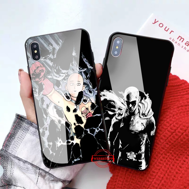 One Punch Man героев высококлассные стекло чехол для телефона Apple iPhone 11 Pro X XS Max 6 6S 7 8