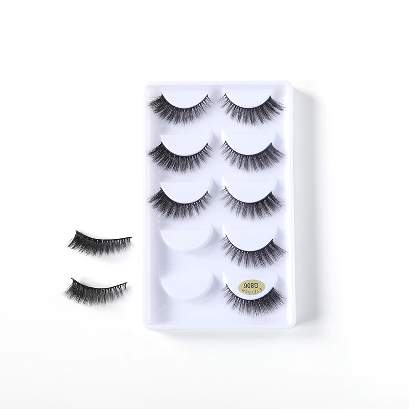 3D норковые Искусственные ресницы ручной работы среднего объема накладные для