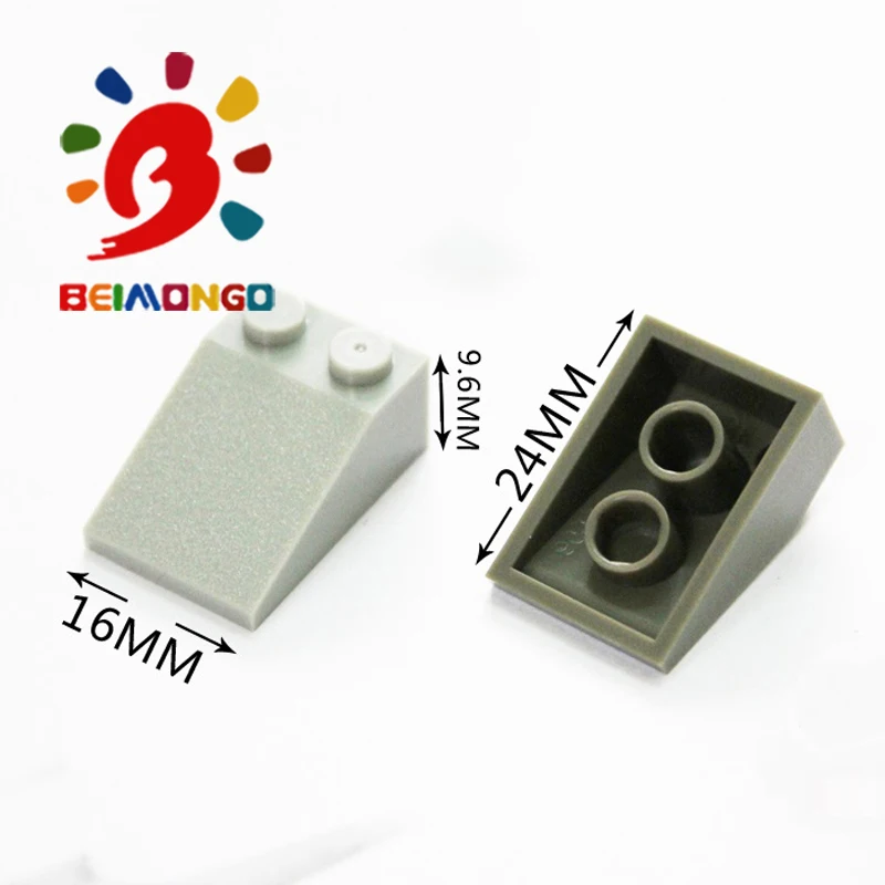 Бесплатная доставка! BEIMONGO строительные блоки черепица 2x3 Наклонный кирпич 25 100 шт