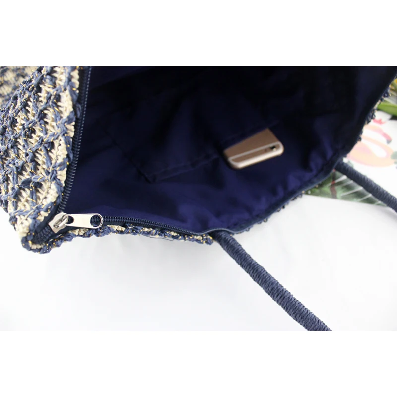 Женская прочная плетеная Соломенная пляжная сумка женская льняная большая